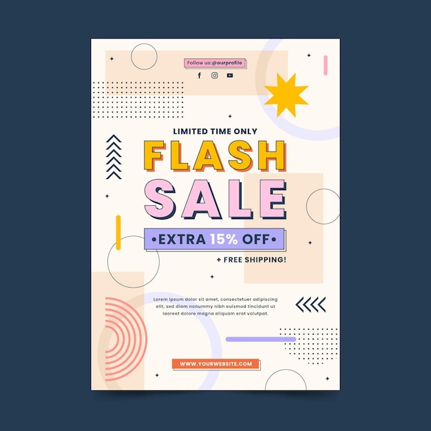 Free vector flat vertical sale poster template