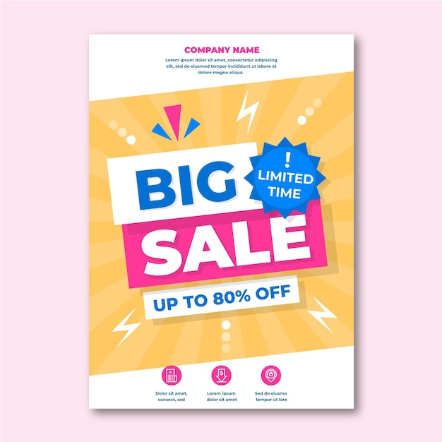 Free vector flat vertical sale poster template