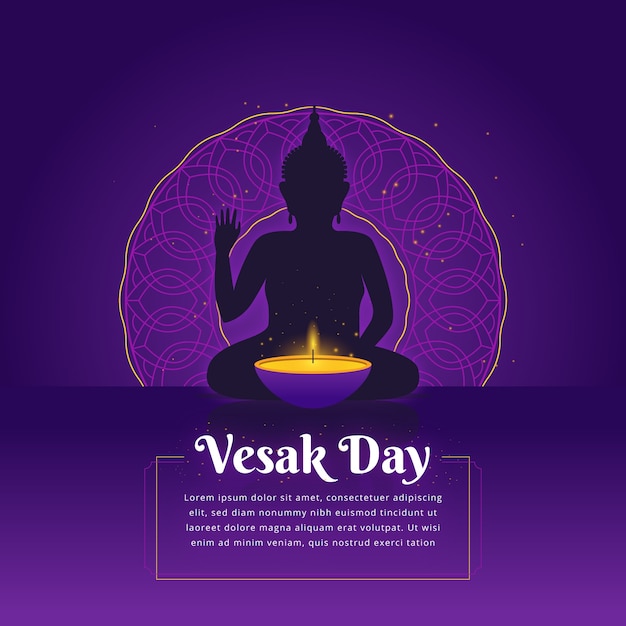 Flat vesak background concept