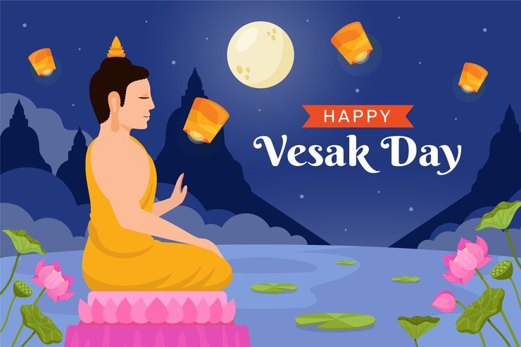 Free Vector flat vesak background