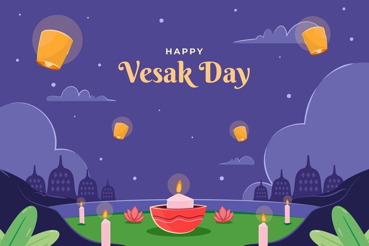 Free Vector flat vesak background