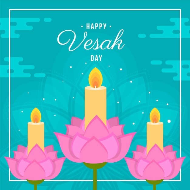 Flat vesak day illustration