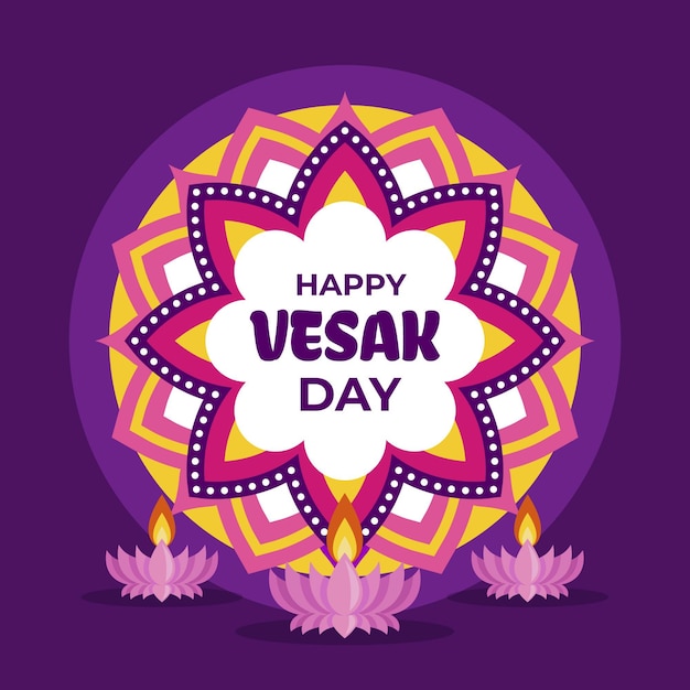 Free vector flat vesak day illustration