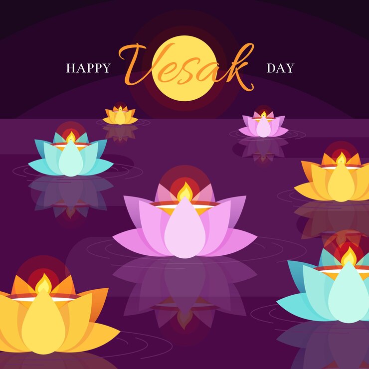 Free Vector flat vesak day illustration