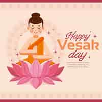 Free vector flat vesak day illustration