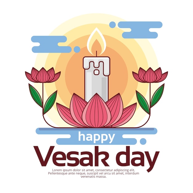 Flat vesak day illustration