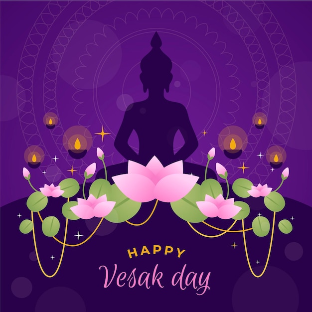 Free vector flat vesak day illustration