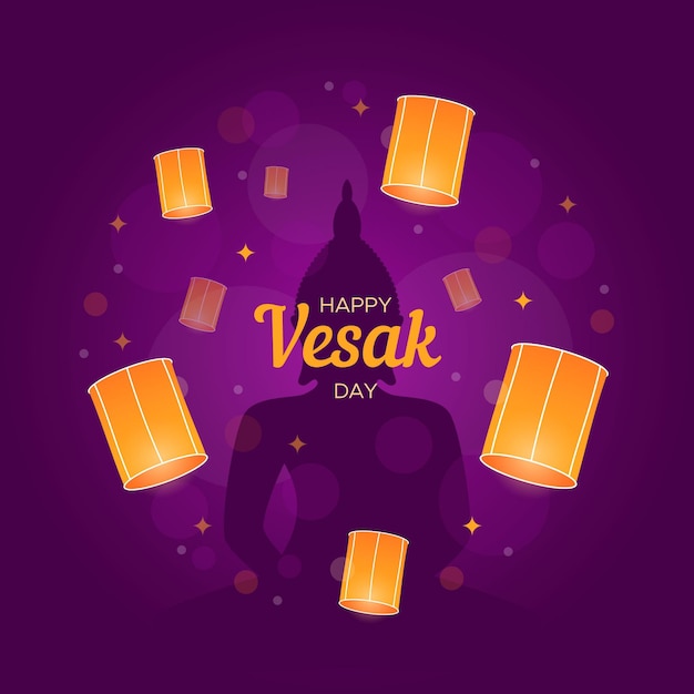 Free vector flat vesak day illustration