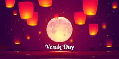 Free vector flat vesak day illustration