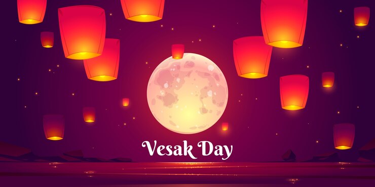 Free Vector flat vesak day illustration
