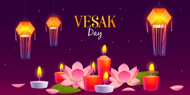 Flat vesak day illustration