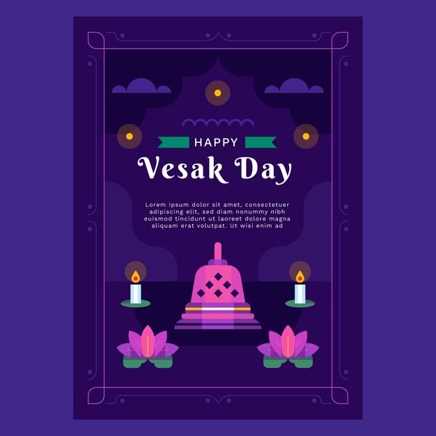 평면 vesak 인사말 카드 서식 파일