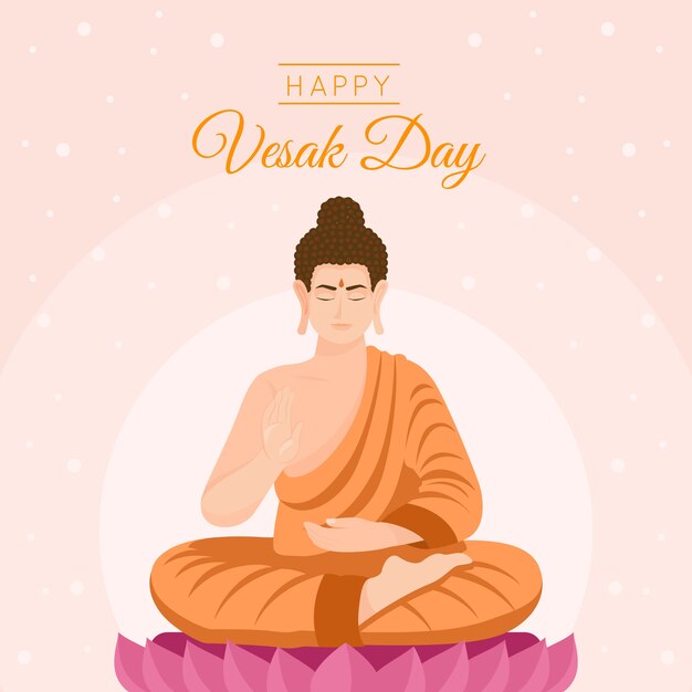 Flat vesak illustration