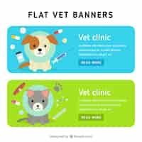 Free vector flat vet banners with medicines