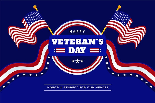 Flat veteran's day background