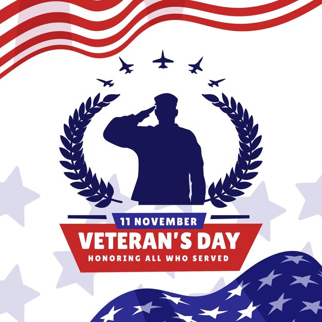 Flat veteran's day illustration