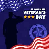 Free vector flat veteran's day illustration