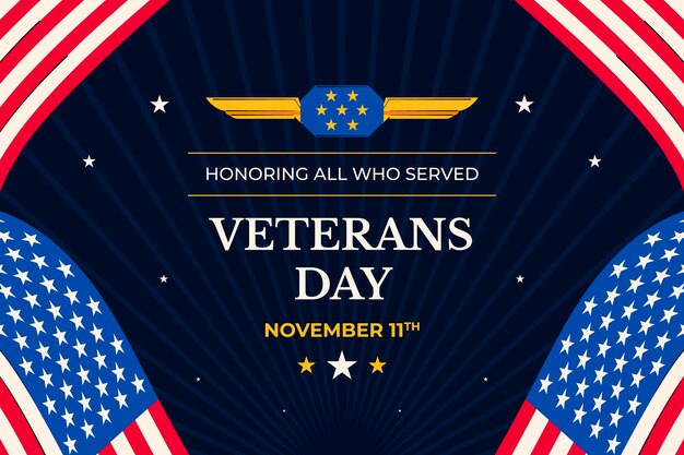 Free vector flat veterans day background