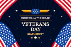 Free vector flat veterans day background