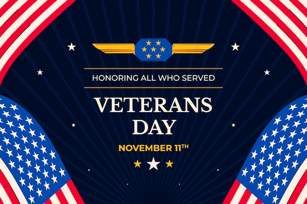 Flat veterans day background