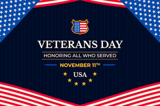 Flat veterans day background