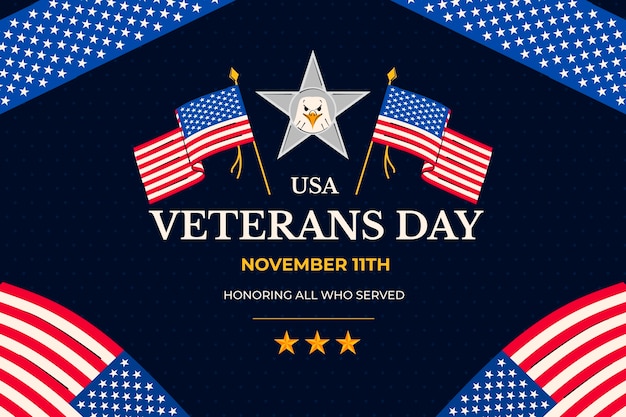 Free vector flat veterans day background