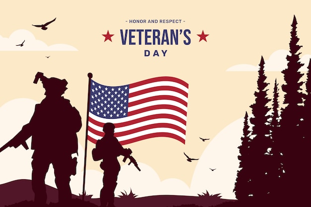 Flat Veterans Day Background – Vector Templates | Free Vector Download