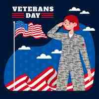 Free vector flat veterans day illustration