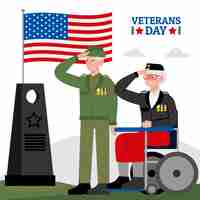 Free vector flat veterans day illustration