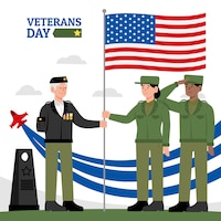 Flat veterans day illustration