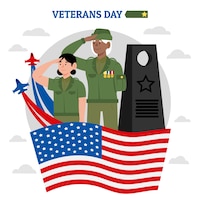 Flat veterans day illustration