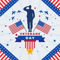 Flat veterans day illustration