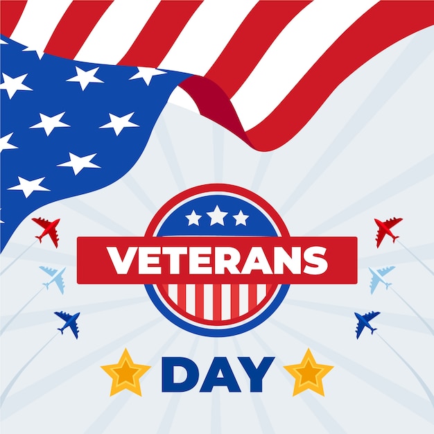 Flat veterans day illustration