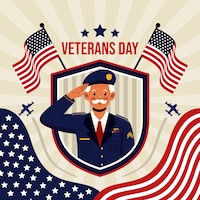 Flat veterans day illustration