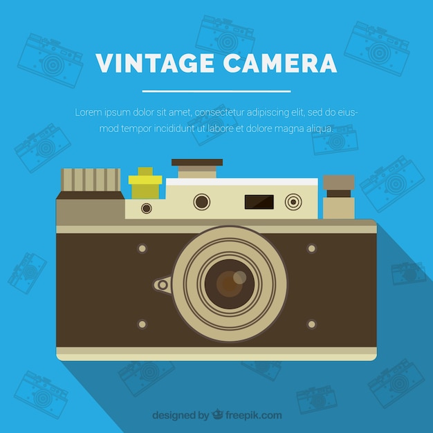 Free vector flat vintage camera background