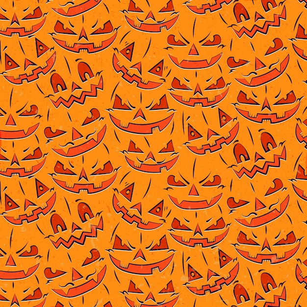 Flat vintage halloween pattern design