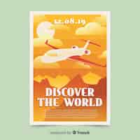 Free vector flat vintage promotional travel poster