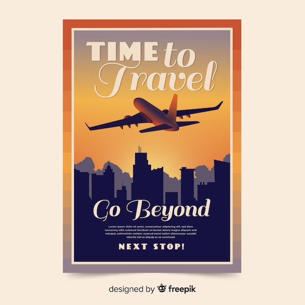 Free vector flat vintage promotional travel poster