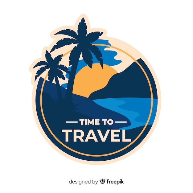 Free vector flat vintage travel background