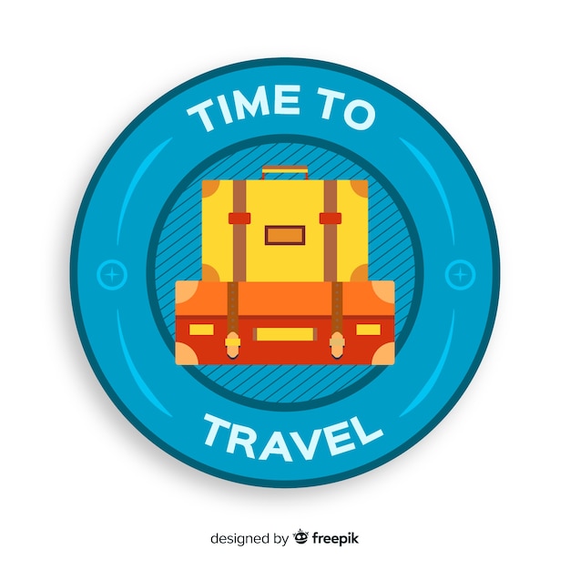 Flat vintage travel label background