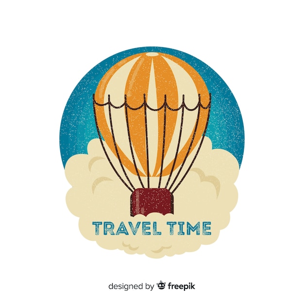 Free vector flat vintage travel label background