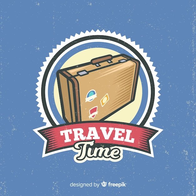 Free vector flat vintage travel logo