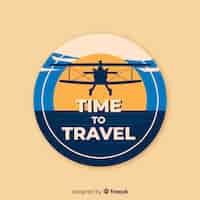 Free vector flat vintage travel logo