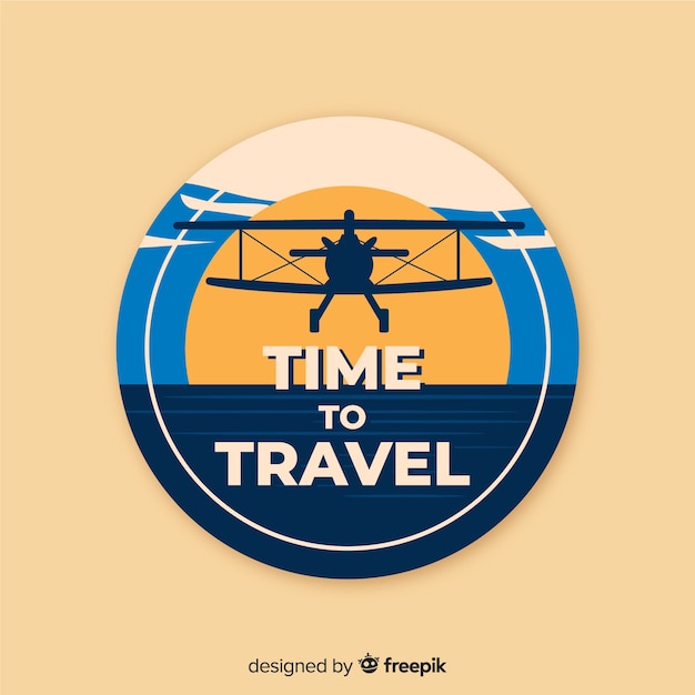 Flat vintage travel logo
