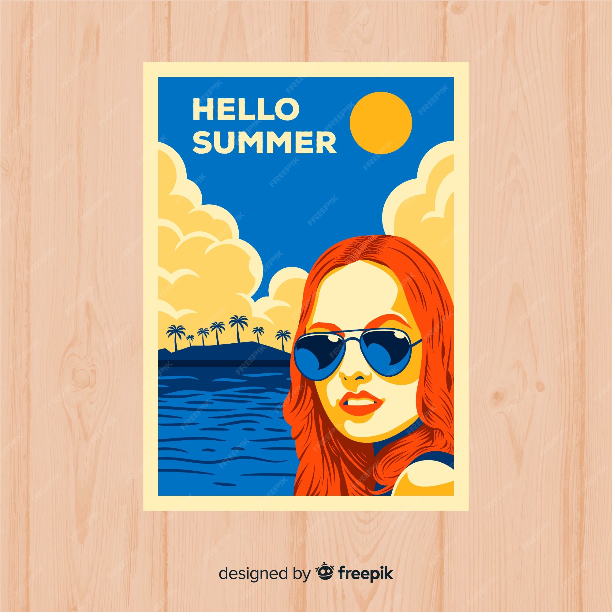 Free Vector Flat vintage travel poster template