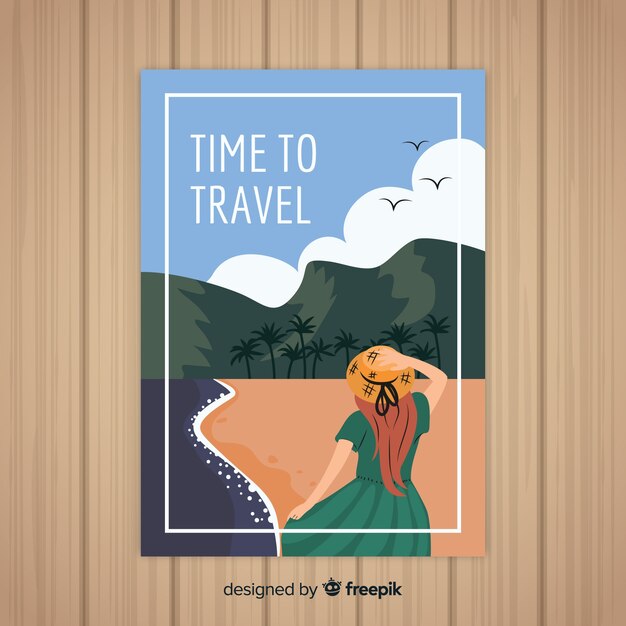 flat vintage travel poster