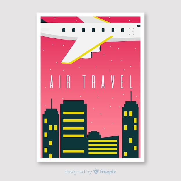 Free vector flat vintage travel poster