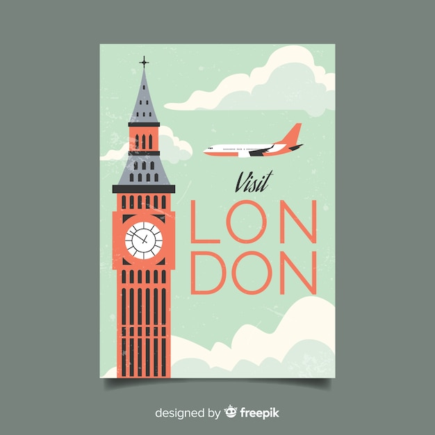 Free vector flat vintage travel poster