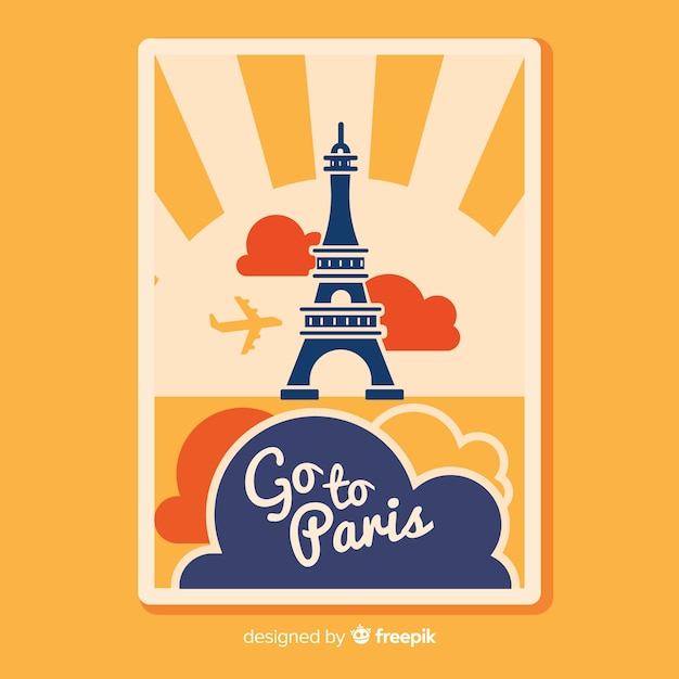 Free vector flat vintage traveling poster