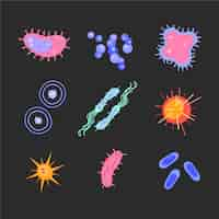 Free vector flat virus collection concept